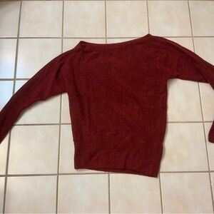 WHBM Asymmetrical Shoulder Sweater Sz  Small Red